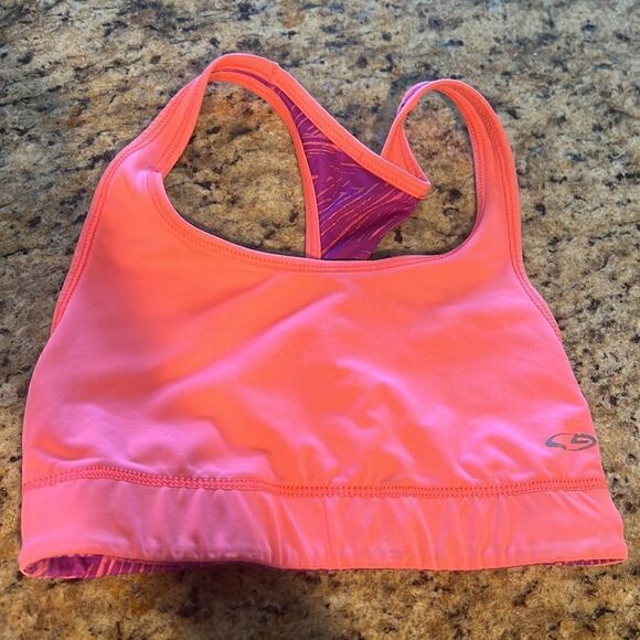 Reversible Sports Bra - LIKE NEW - Bright Pink / Purple Pink Pattern - Size XS - Picture 3 of 3